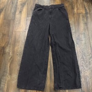 Levis Cinch Baggy High Rise Wide Leg Jeans Washed Black Women's Size 31